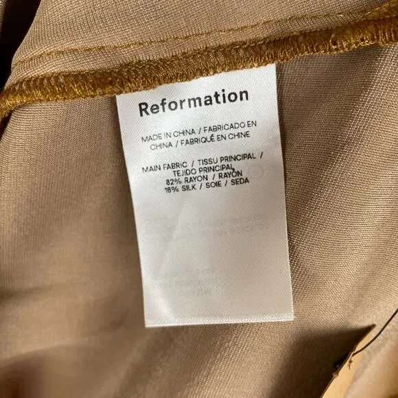 Reformation Mustard Velvet Mini Dress - Picture 12 of 15